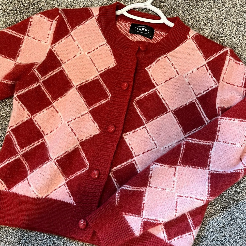 Cider Red & Pink Cardigan